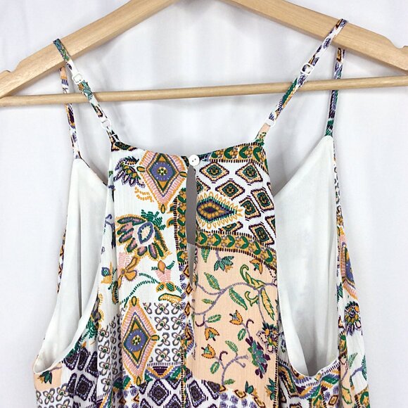 Staccato Boho Patchwork Swing Tank Dress Women's Size Large Flowy Sundress - Picture 7 of 9